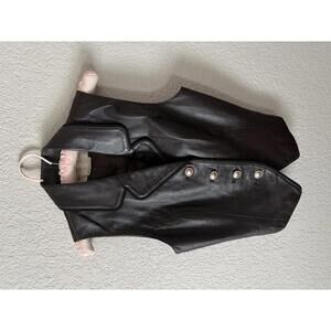 VTG 90% Genuine Leather Vest Brown Small Margaret Godfrey Whimsigoth